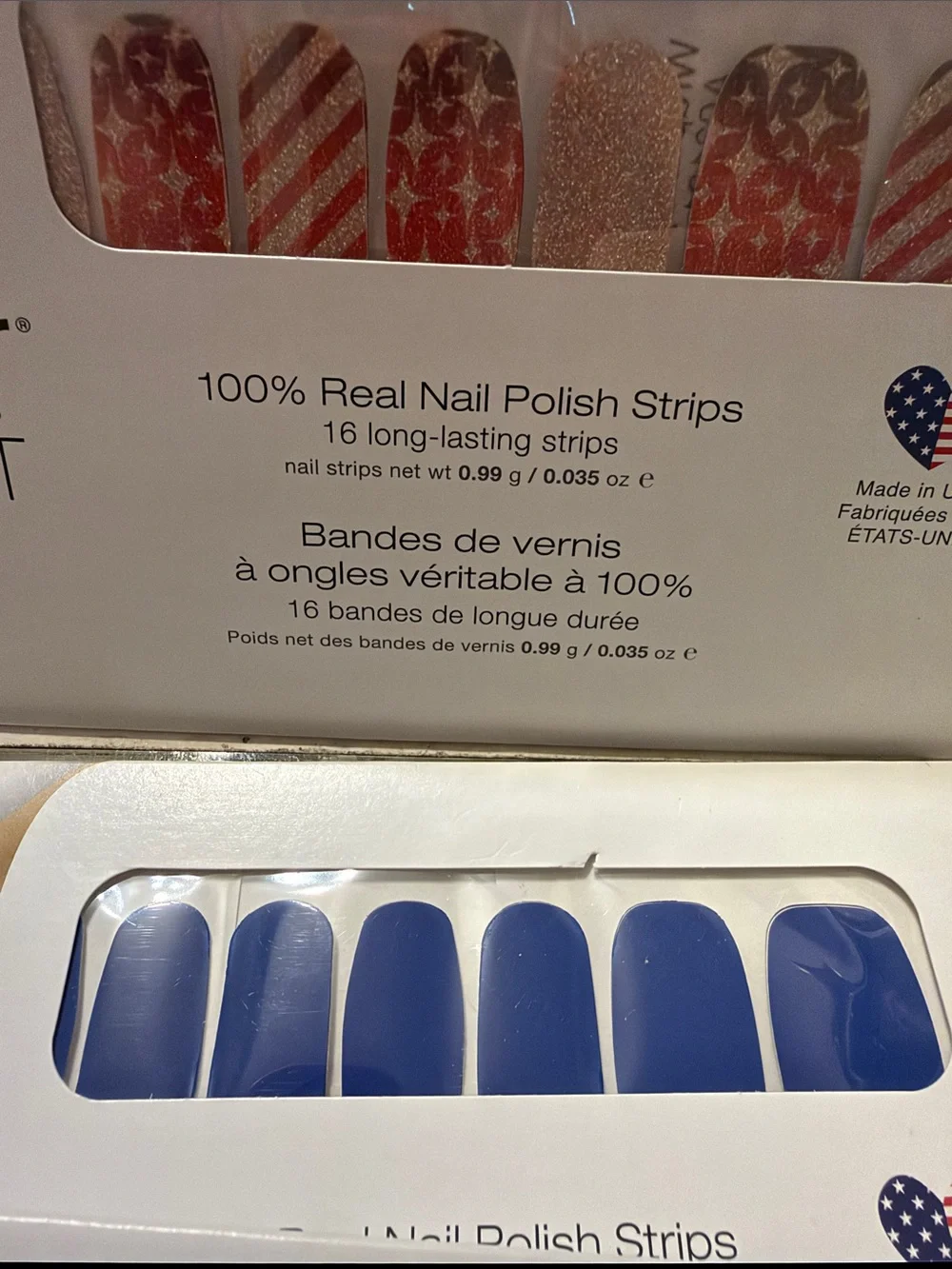 Color Street Mixed Nail Polish Strips - Blue, Gold, Silver, Pink Shades